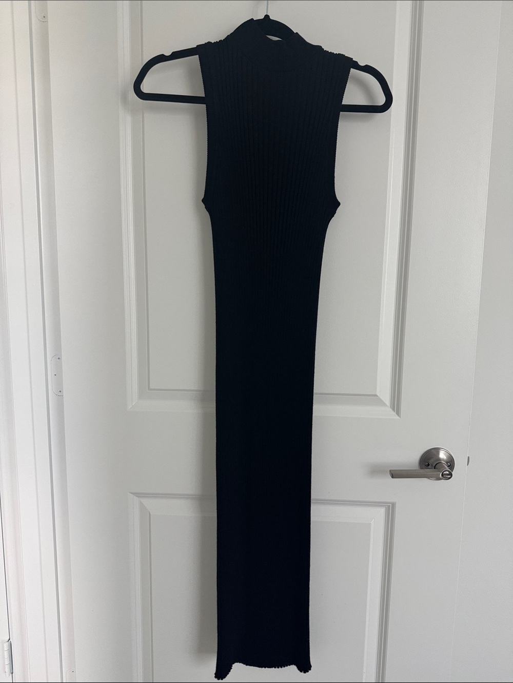 Zara Black Sleeveless Ribbed Maxi Dress